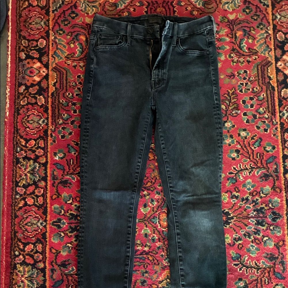 MOTHER High-Waisted Looker black skinny jeans